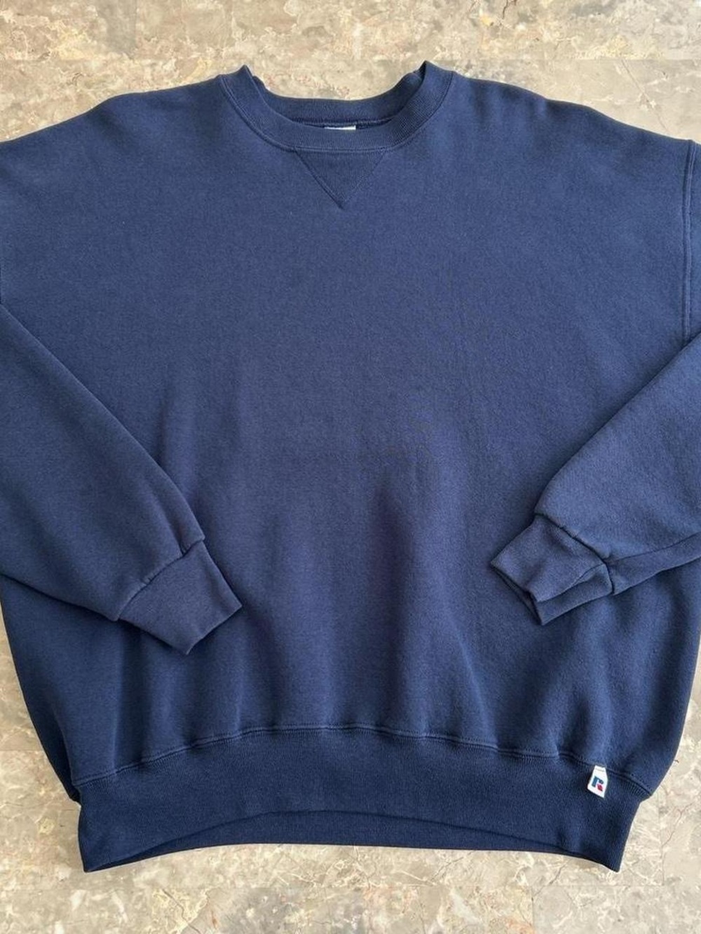 Vintage 1990s Russell Athletic Blank Sweatshirt XL Navy Blue USA Components